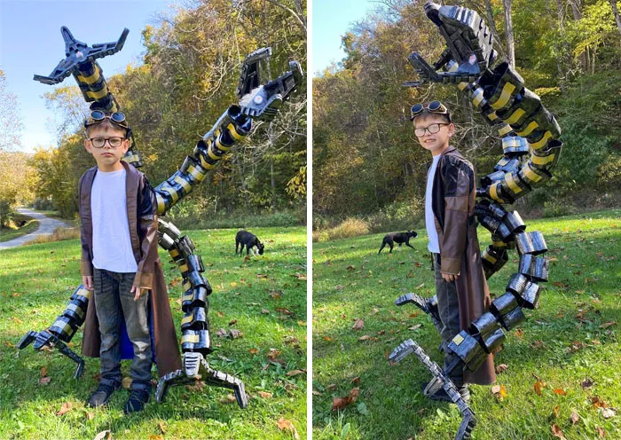 My Son's Dr. Octopus Costume Created By My Wife