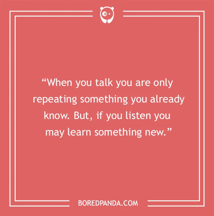 Dalai Lama quote about talking and hearing