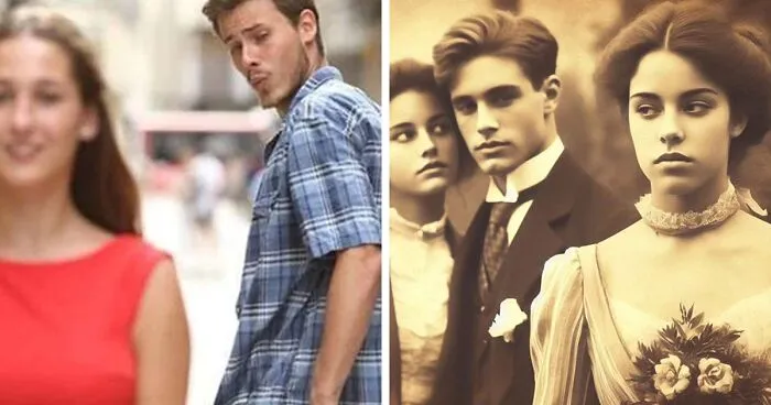 20 AI Recreations Of Popular Memes Shown As If They Were Captured Back In Time
