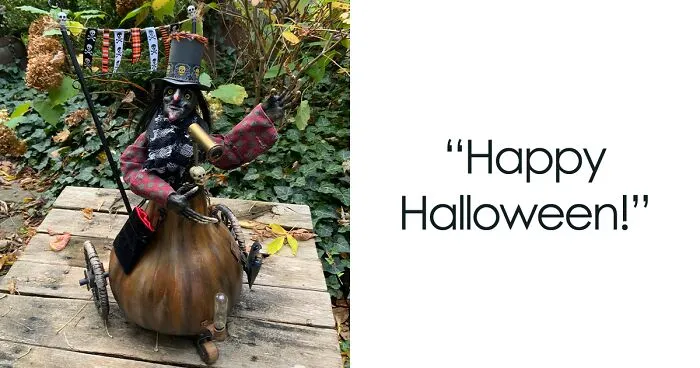 How I Turned A Fake Pumpkin Into A Whimsical Halloween Character (19 Pics)