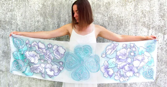 My Hand-Painted Silk Scarf: A Unique Take On Celtic Knots
