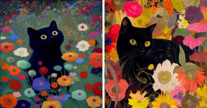 Exploring Iconic Artworks With A Feline Twist: My Journey Through A World Where Chic Black Cats Rule The Canvas (6 Pics)