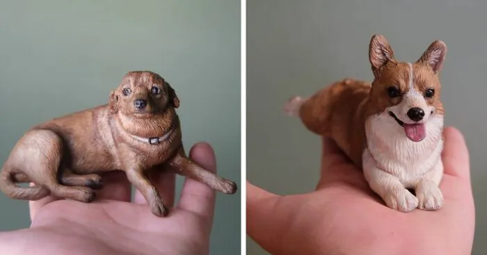 My Collection Of Dog And Cat Sculptures That I Made From Polymer Clay (30 Pics)