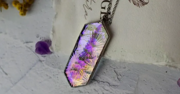 I Made Unique Handmade Tiffany Jewelry From Glass, Real Flowers And Fern