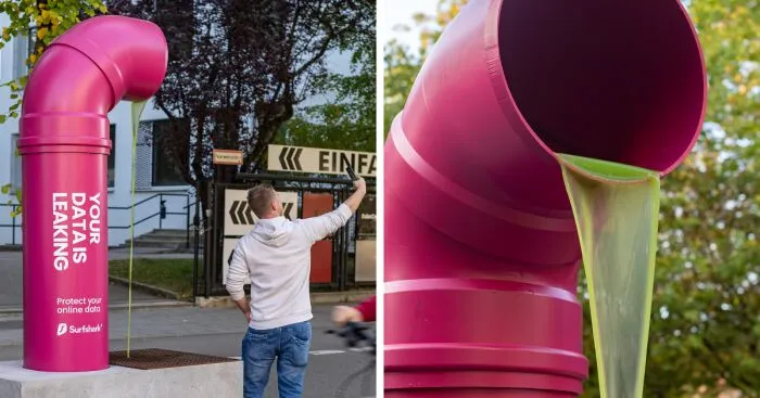 Leaking Pipe Stunt Challenges Big Tech On The Streets Of Munich