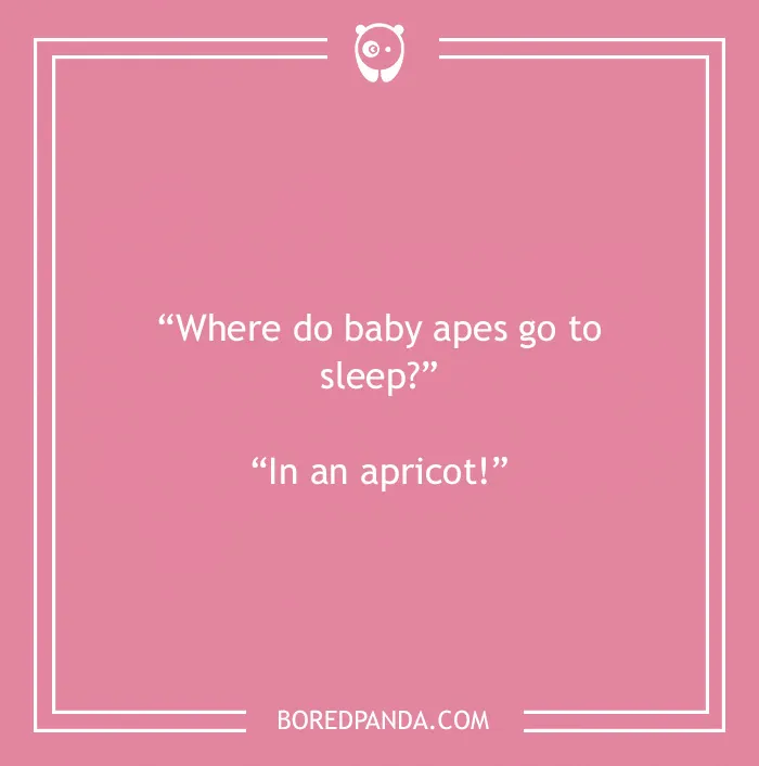 Fruit joke about baby apes going to sleep 