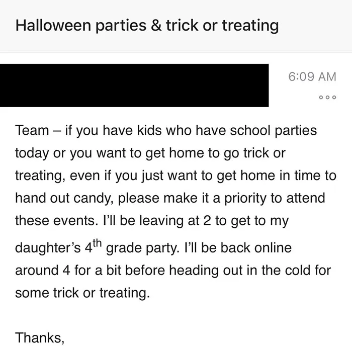 My Boss Being A Total Bro About Spending Time With A Family