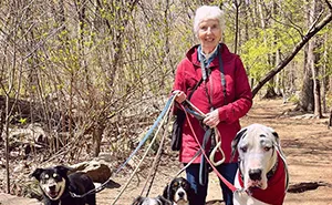 Great Dane Meets Elderly Woman On A Hike, Decides She’s His Grandma Now