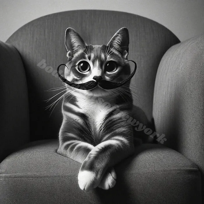 Regal Dali Style Mustache On Cat