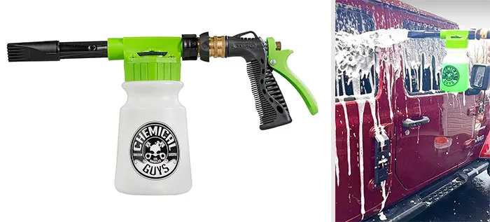 Foam Wash Gun: The ultimate foamy fun for a scratch-free, sparkling clean car.