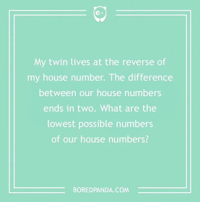 Riddle about twin house numbers with clever twist: find lowest possible numbers that differ by end digit two.