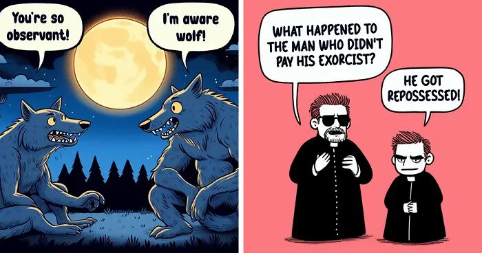 I Created 13 Cartoons Featuring Bad Halloween Jokes