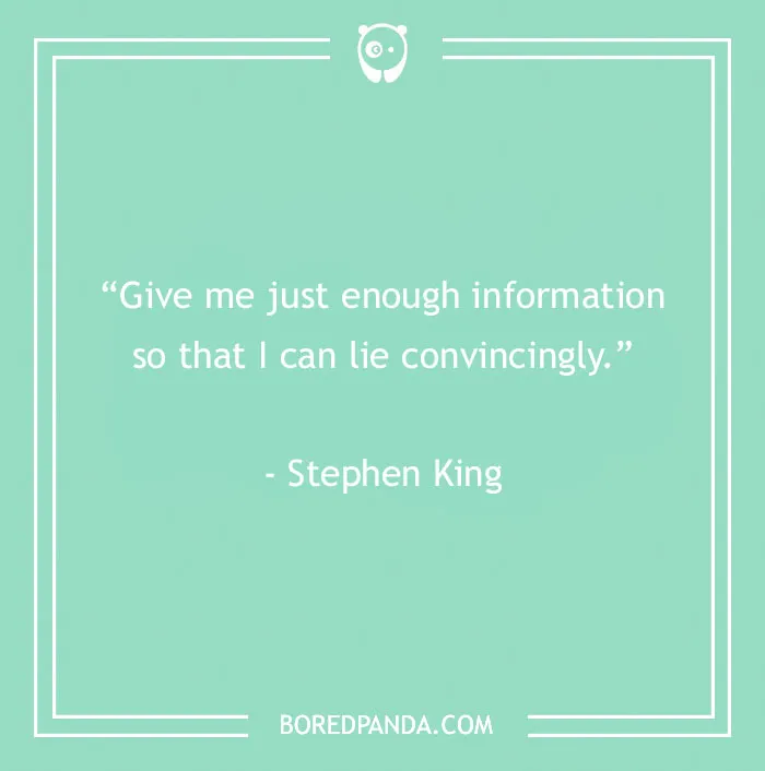 Stephen King quote about lie