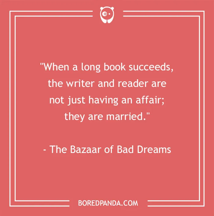 The Bazaar of Bad Dreams quote about books