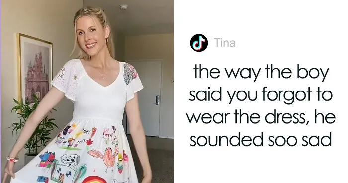 Teacher Gives Students White Dress, They Make It Into A One-Of-A-Kind Dress