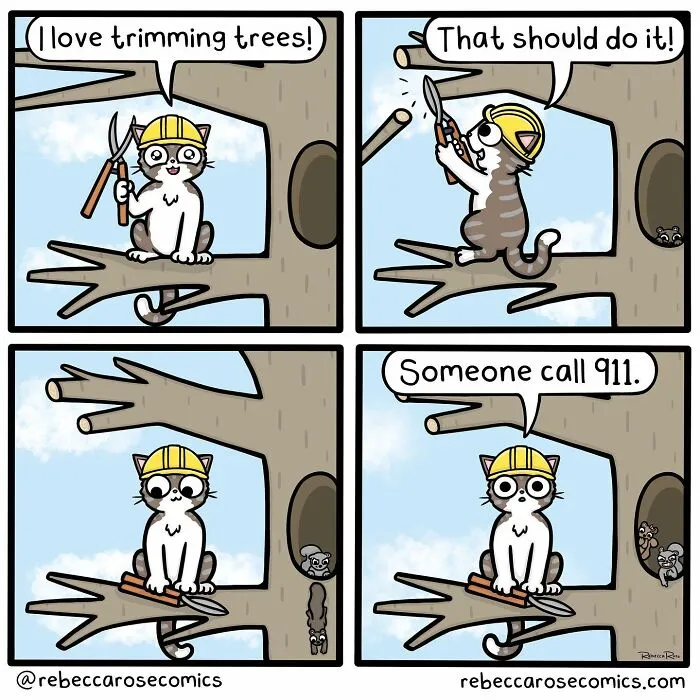 26 Cute Comics About Daily Life With 4 Cats And A Boyfriend, By Rebecca Rose Comics (New Pics)