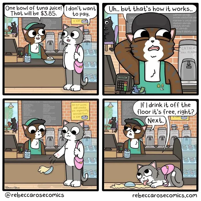 26 Cute Comics About Daily Life With 4 Cats And A Boyfriend, By Rebecca Rose Comics (New Pics)