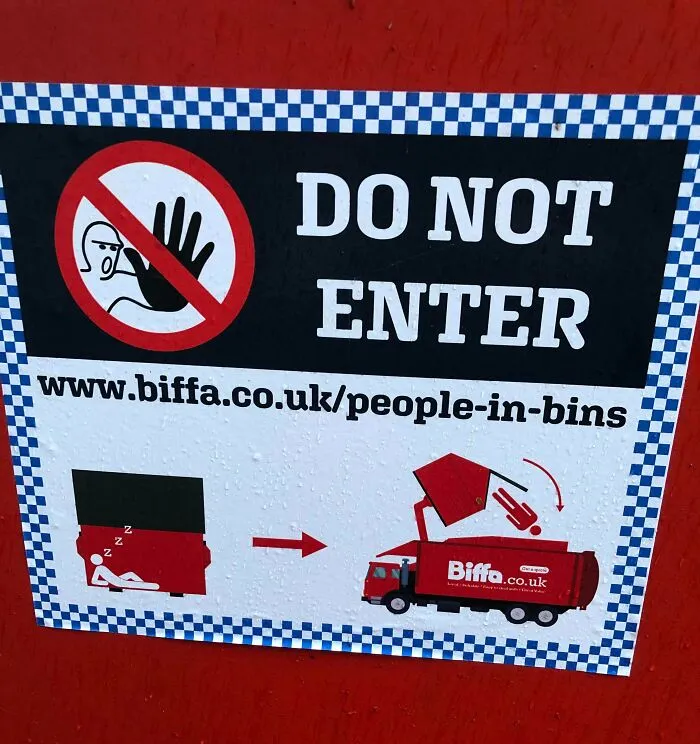 On A Commercial Waste Bin
