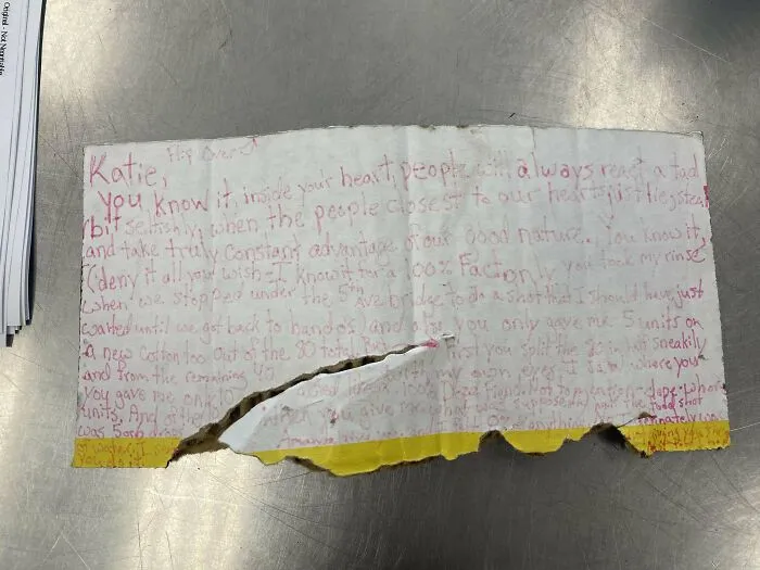I Found This Stuffed Under The Garage Door At Work