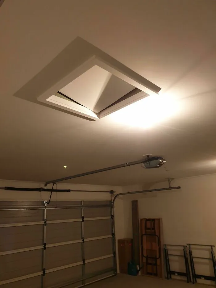 It's Late At Night And I Hear A Loud Bang Come From My Garage. After Looking Around I Notice The (Fairly Heavy And Formerly Flush) Crawl Space Cover Is Ajar