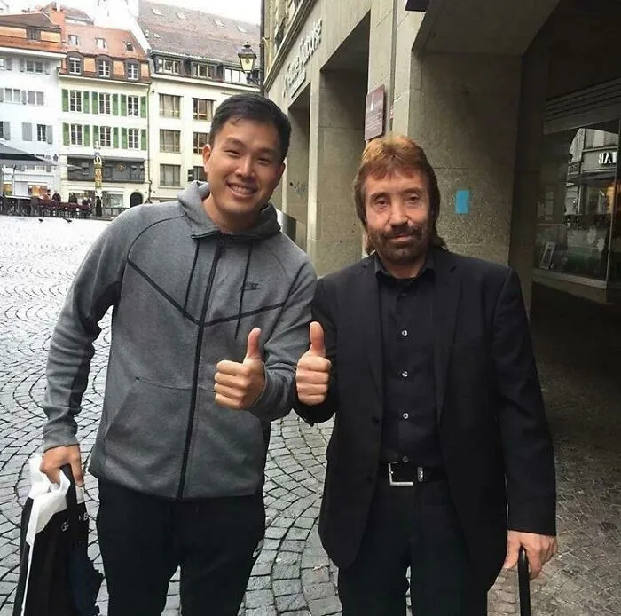 Mi amigo conoció a Chuck Norris en Suiza