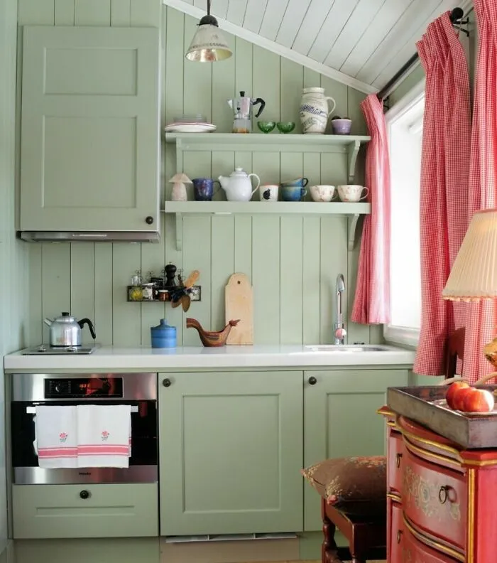 Light Green Cabinets For Small Kitchens