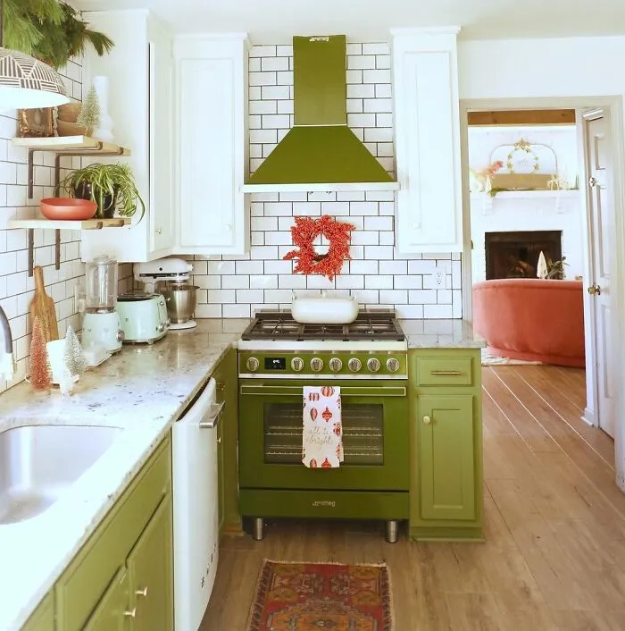 Warm Olive Green Cabinet Hues