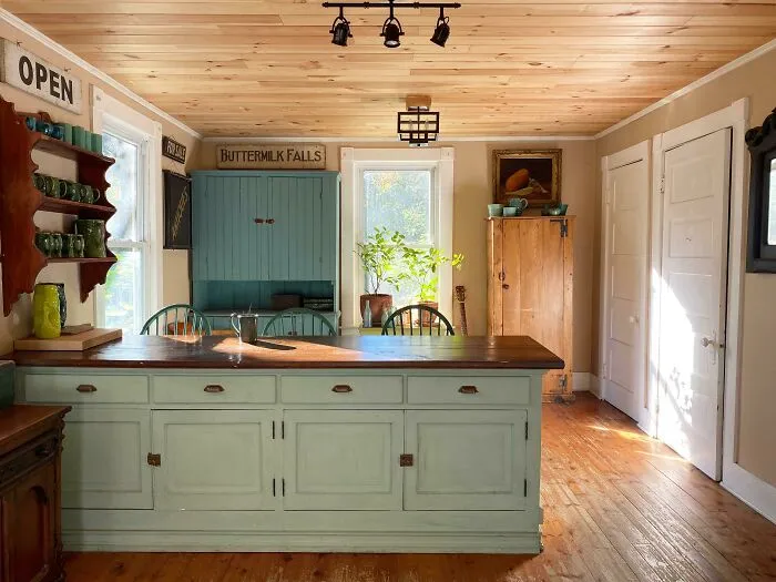 Soft Pastel Green Cabinets