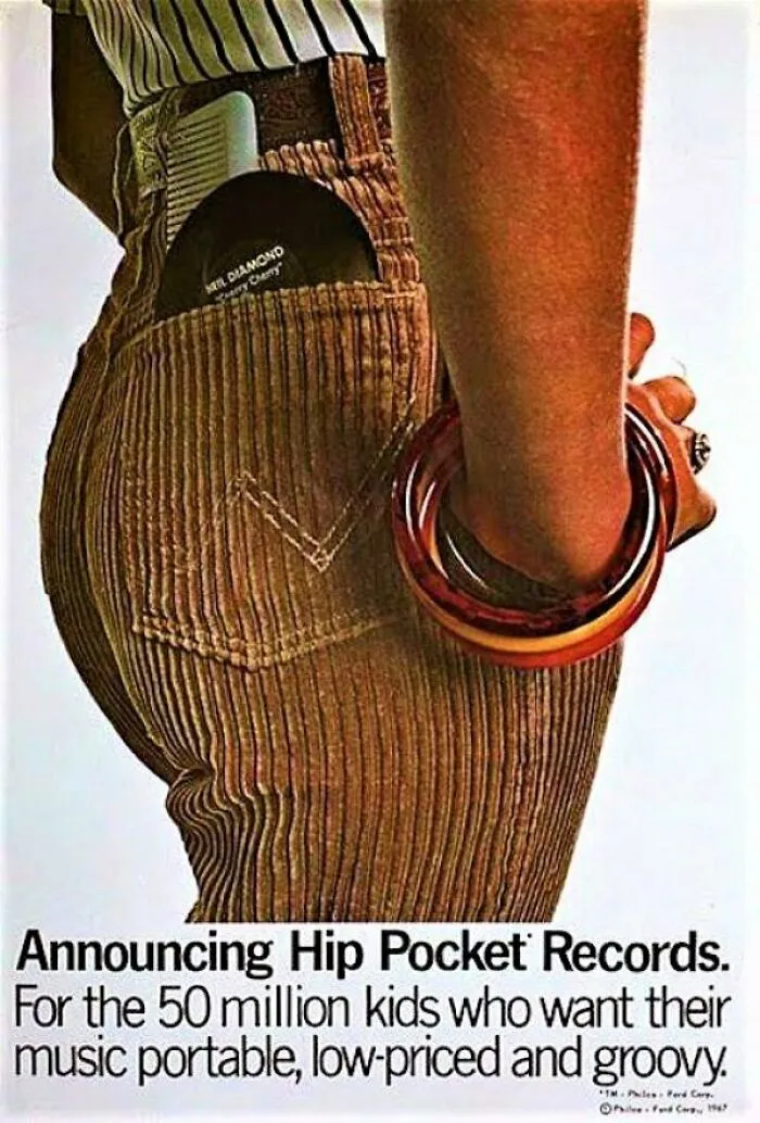 In 1967 Philco Introduced A 4 Inch Vinyl Disc They Called 'Hip Pocket Records.' They Had A 'Hit' Song On Each Side And Sold For 69 Cents