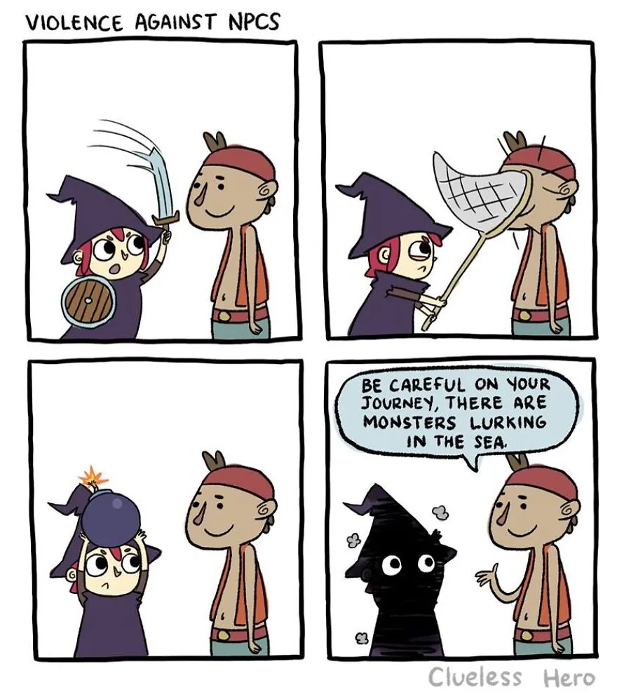 Gamer Humor: 35 Comics About A “Clueless Hero” Created By These Two Artists (New Pics)