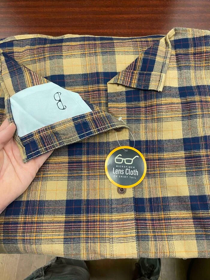 This Shirt Has A Microfiber Lens Cloth Sewn Into It