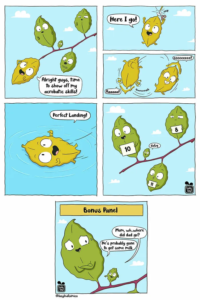 'Lazy Leaf Comics': 29 New Comics Featuring Animals, Planets, And Other Objects
