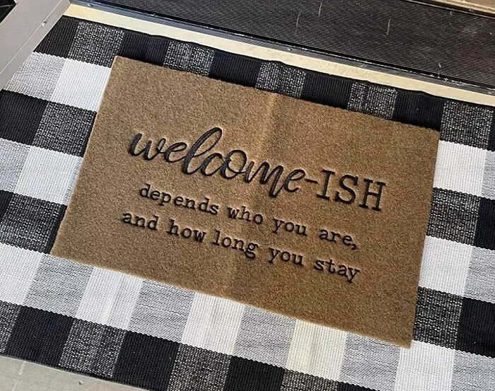 Get The Party Started Right At The Door With The <a Style="Display:inline;" Href="Https://Www.amazon.com/Dp/B095s847jz?ascsubtag=7407977%2c7%2c41%2cd%2c0%2c0%2cbf-G-Ki%2c0%3a0%2c28946788%2c0%2c0%2c0&th=1&linkcode=ll1&tag=bporangutan-20&linkid=0cbe56218e2ccf8ff9fa46c59c6678a0&language=en_us&ref_=as_li_ss_tl" Target="_blank"><span Style="Font:inherit;color:#d74b1f;">  'Welcome Ish Depends Who You Are' Doormat</Span> - Because Every Entrance Should Be A Memorable One! Depending On Who You Are... Of Course