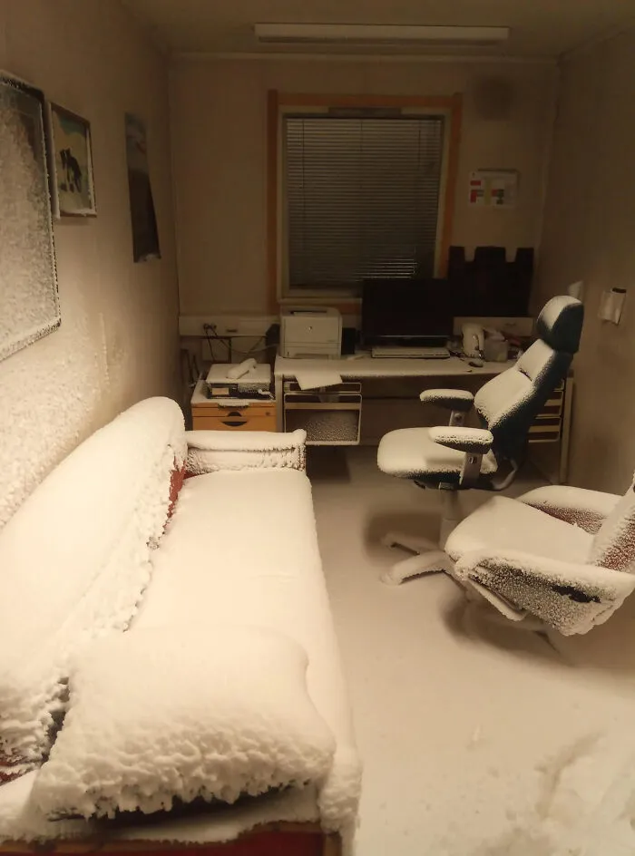 When You Live In Svalbard, Norway And Forget To Close The Window In The Office