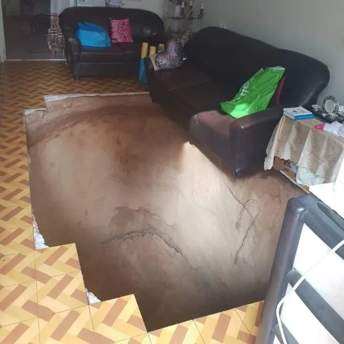 A Guy Comes Back From Work To Find This In His Living Room