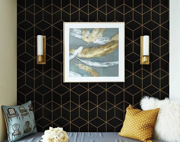 Gold And Black Geometric Wallpaper