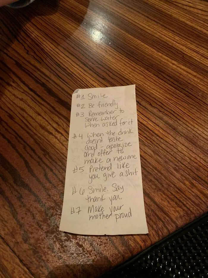 The Tip Line Said "Turn Over For Tip"