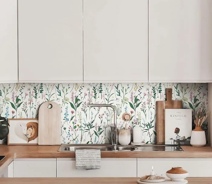 Floral Wallpaper With Wildflowers