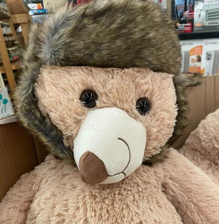 Oso de peluche con el morro rotado 90º
