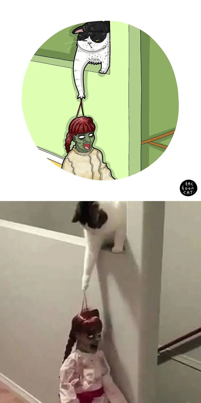 35 Already Famous Internet Pics Get Transformed Into Even Funnier Cartoons By Tactooncat (New Pics)