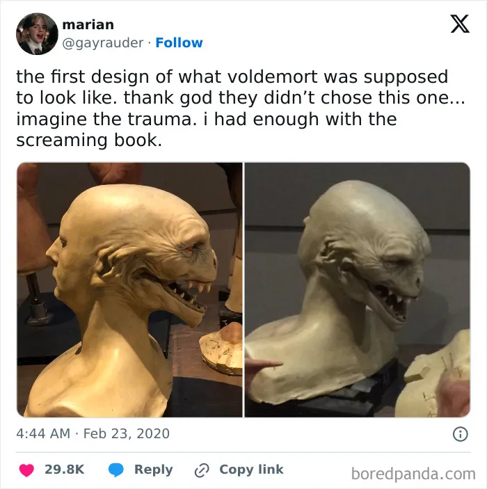 The Original Voldemort Design In Harry Potter