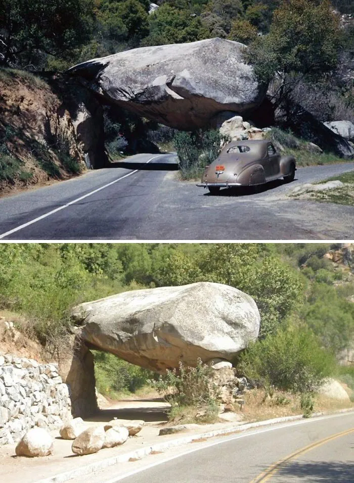 Tunnel Rock At Sequoia National Park, 1952 And 2022