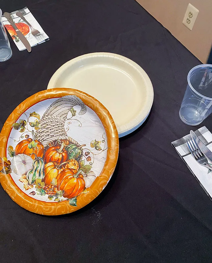This Stack Of Plates We Bought For Thanksgiving Only Has The Top Plate Decorated, And The Rest Are Plain White