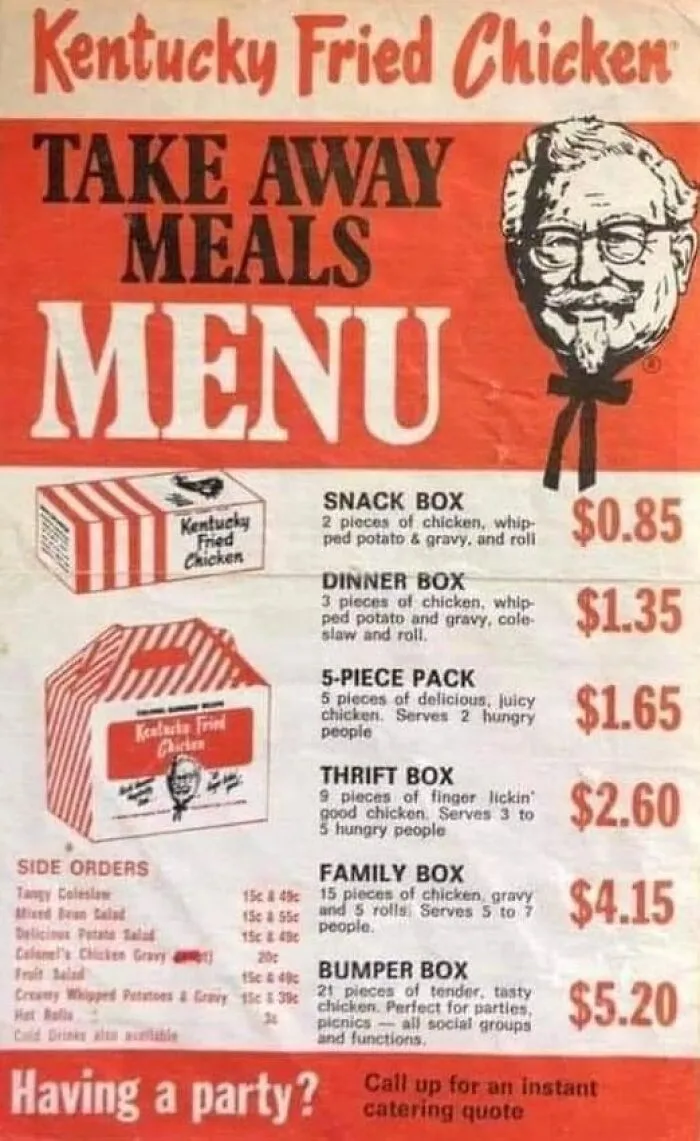 KFC Menu