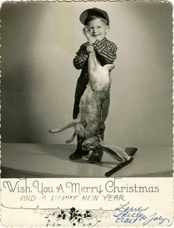 Nothing Screams "Holiday Season" Like A Kid And His A Dead Rabbit