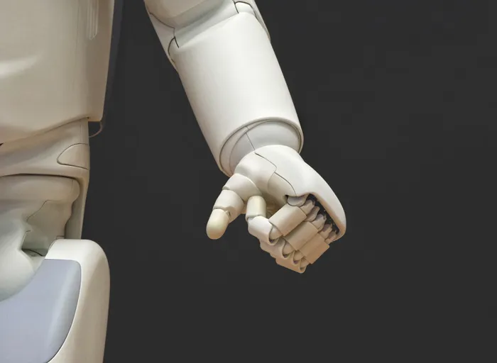Robotic hand with articulated fingers against dark background showcasing advanced technology in weird Guinness World Records context