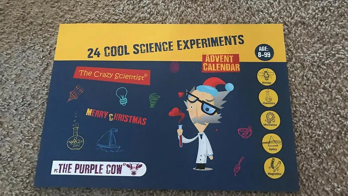 Experiment With 24 Days Of Chaotic Christmas Joy With The Purple Cow Crazy Scientist Advent Calendar  – Feeding Curiosity One Day At A Time!