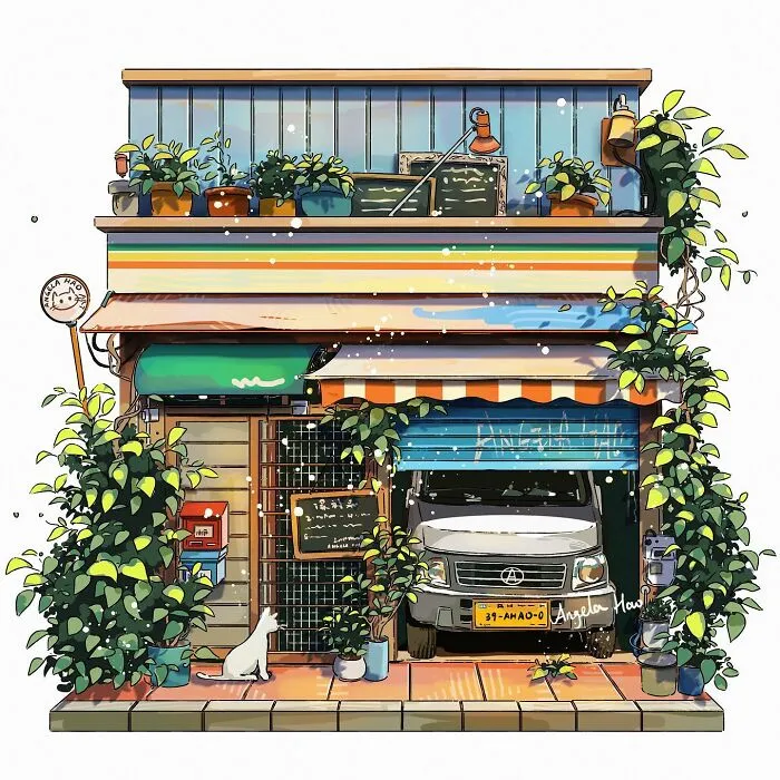 Google Street Views Of Japanese Houses Inspired This Artist To Illustrate Them (22 New Pics)