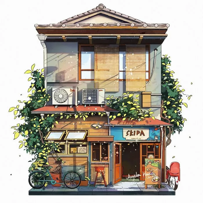 Google Street Views Of Japanese Houses Inspired This Artist To Illustrate Them (22 New Pics)