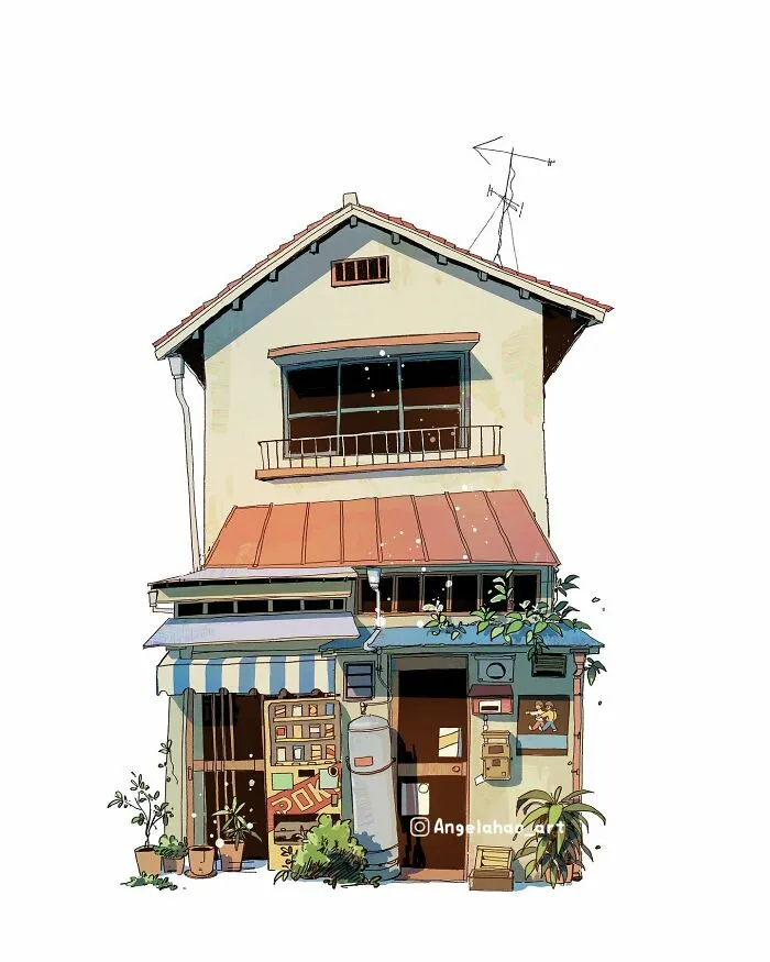 Google Street Views Of Japanese Houses Inspired This Artist To Illustrate Them (22 New Pics)